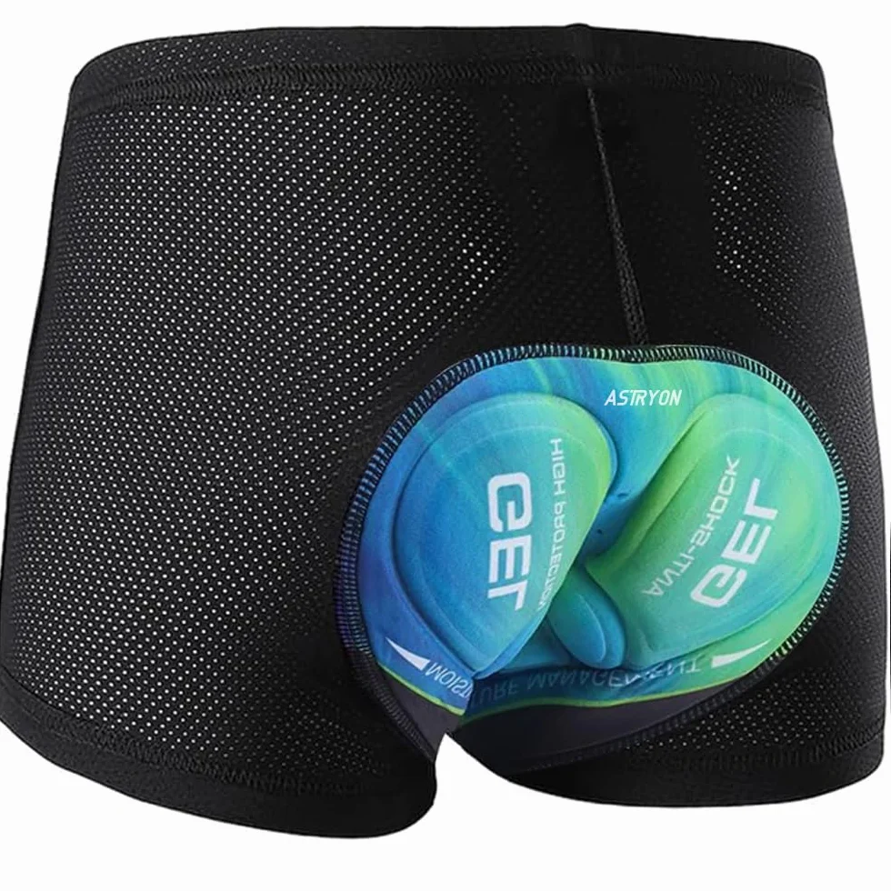 Pantaloncini da ciclismo da uomo in gel imbottito 5D Mountain Bike MTB Liner con traspirante, asciugatura rapida antiurto