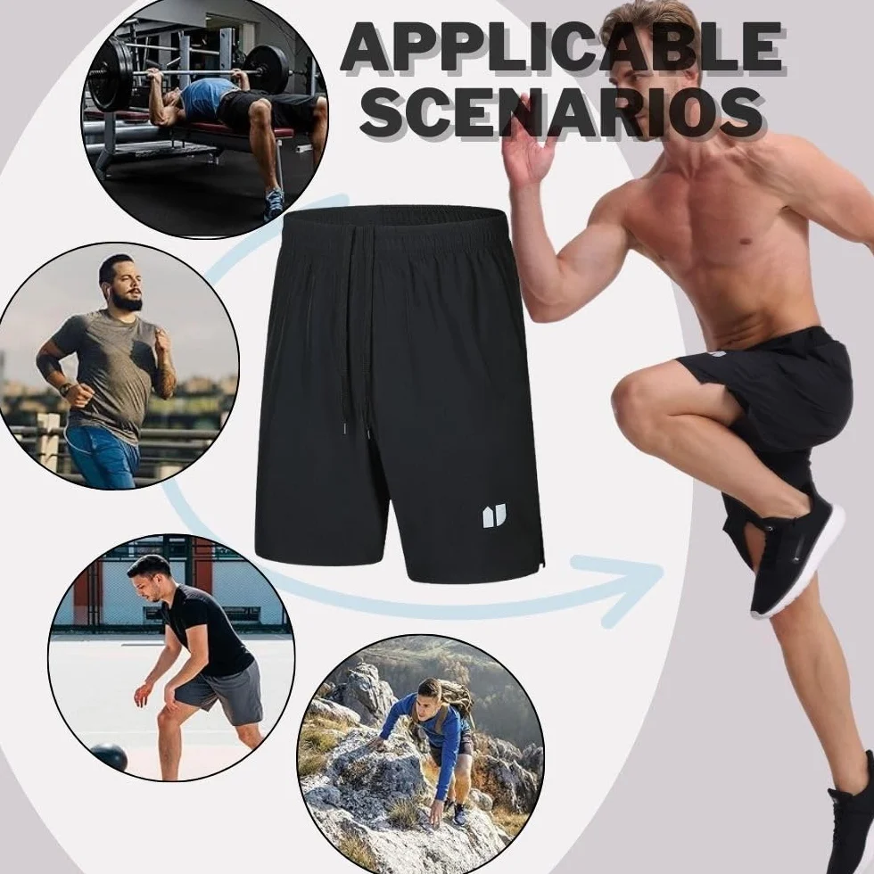 Confezione da 5 pantaloncini da corsa da uomo ad asciugatura rapida per jogging, pantaloncini sportivi da uomo con tasche e elastico in vita