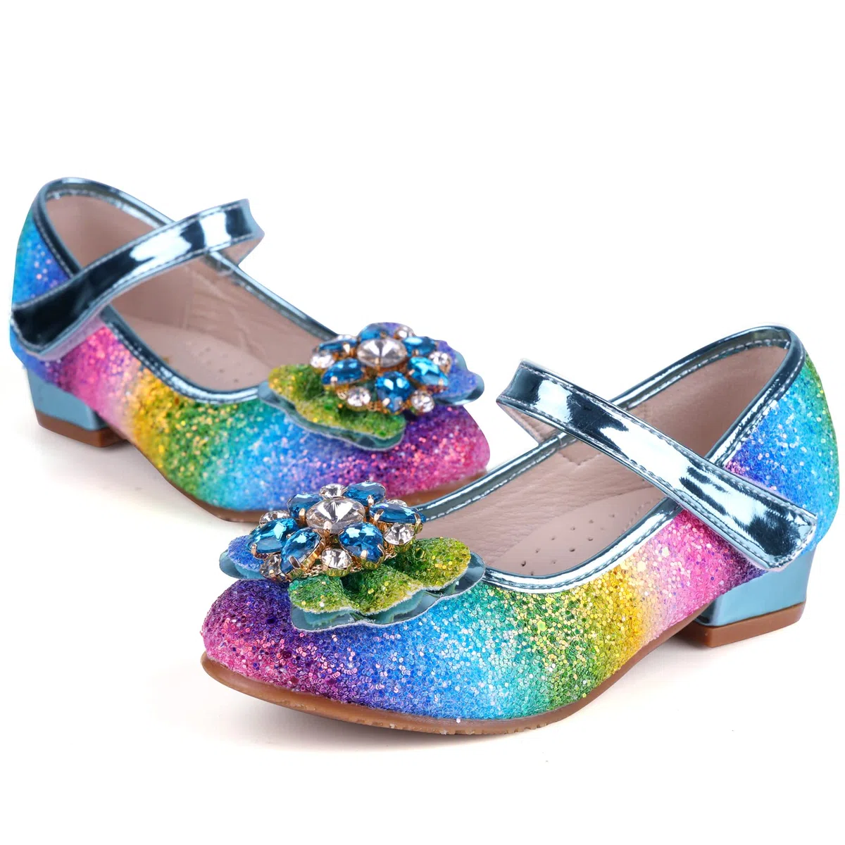 Scarpe Principessa Bambina Scarpe Paillettes Tacco Bambini Sandali Partito da Ragazze