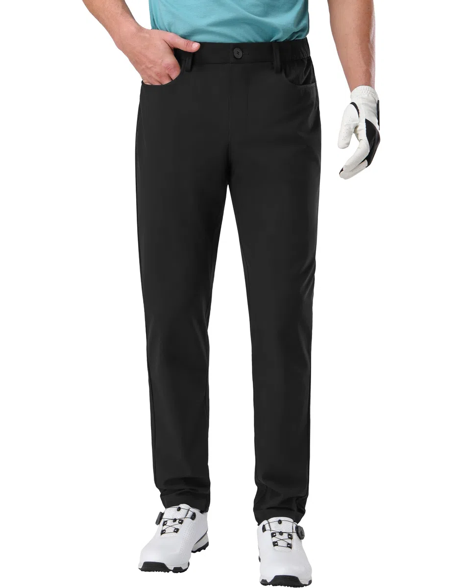 Pioneer Camp Pantaloni da golf da uomo, elasticizzati, traspiranti, lunghi, con elastico in vita e 3 tasche funzionali