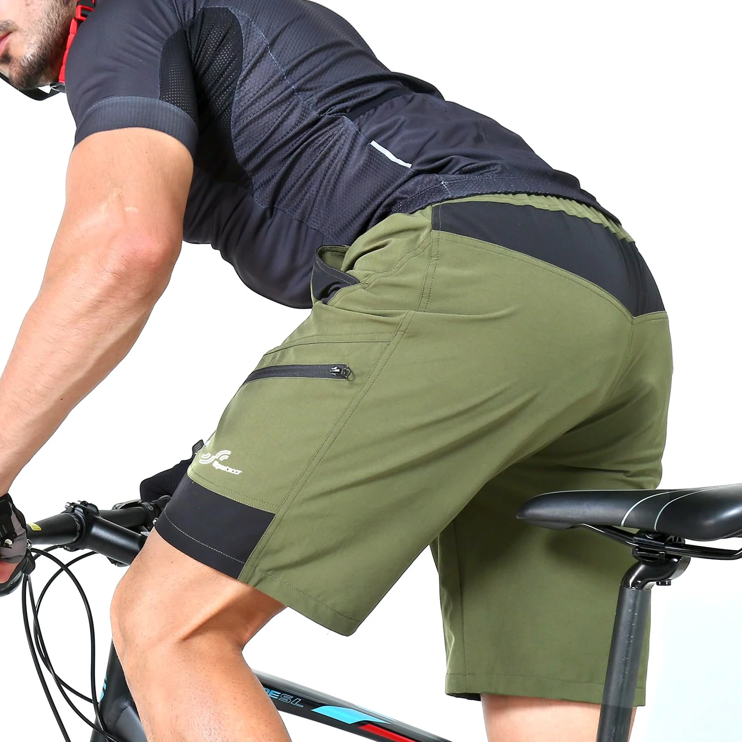 Sportneer Pantaloncini da MTB, Pantaloncini da Ciclismo da Uomo Imbottiti in 3D Pantaloni Traspiranti per Biciclette MTB Pantaloncini da Ciclismo per Esterno