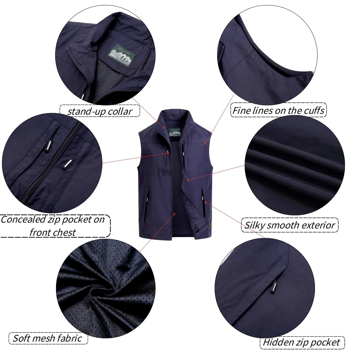 Gilet da Uomo Casual All'aperto - Asciugatura Rapida Senza Maniche Multi-Tasca per Pesca, Caccia, Sport e Fotografi