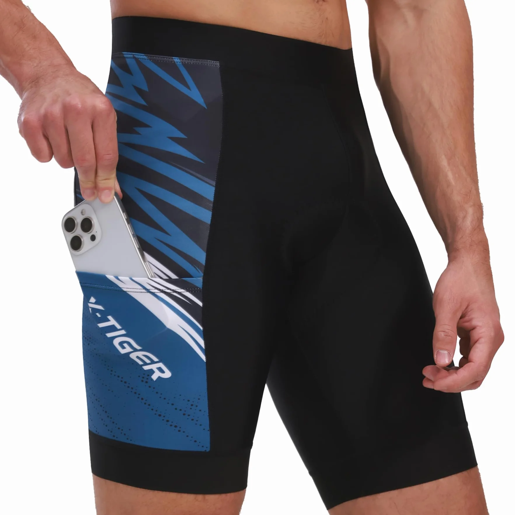 X-TIGER Pantaloncini Ciclismo Uomo 5D Gel Imbottito MTB Corti Bicicletta Traspiranti Pantaloni Antiscivolo Bici Tasche