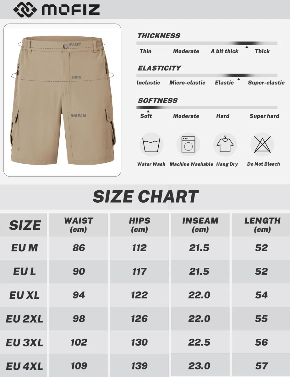 MoFiz Pantaloncini Cargo Uomo Pantaloni Corti da Trekking Bermuda Shorts Leggeri Traspiranti Pantaloncini da Escursionismo Mountain Ciclismo Sportivi Palestra