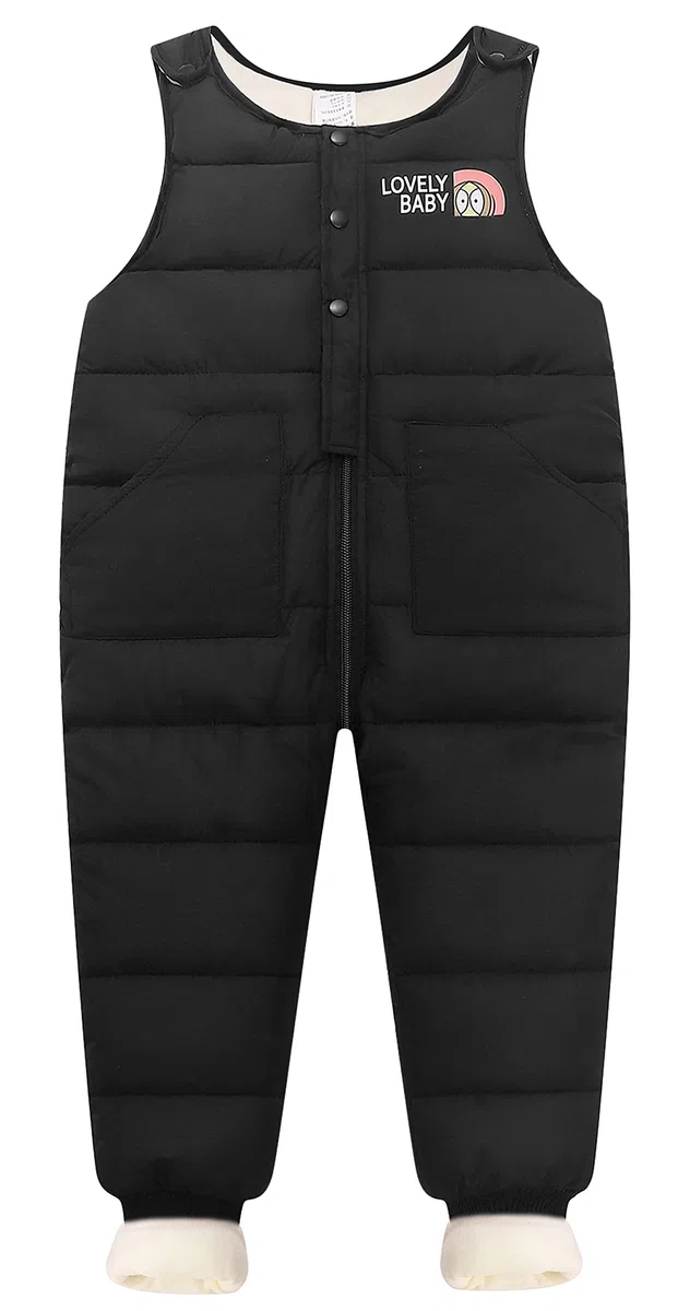 SEAUR Pantaloni da sci per bambini, leggeri, invernali, spessi, caldi, da neve, antivento, per attività all'aria aperta, colore nero, 1-2 anni, 002 nero., 12-24 mesi