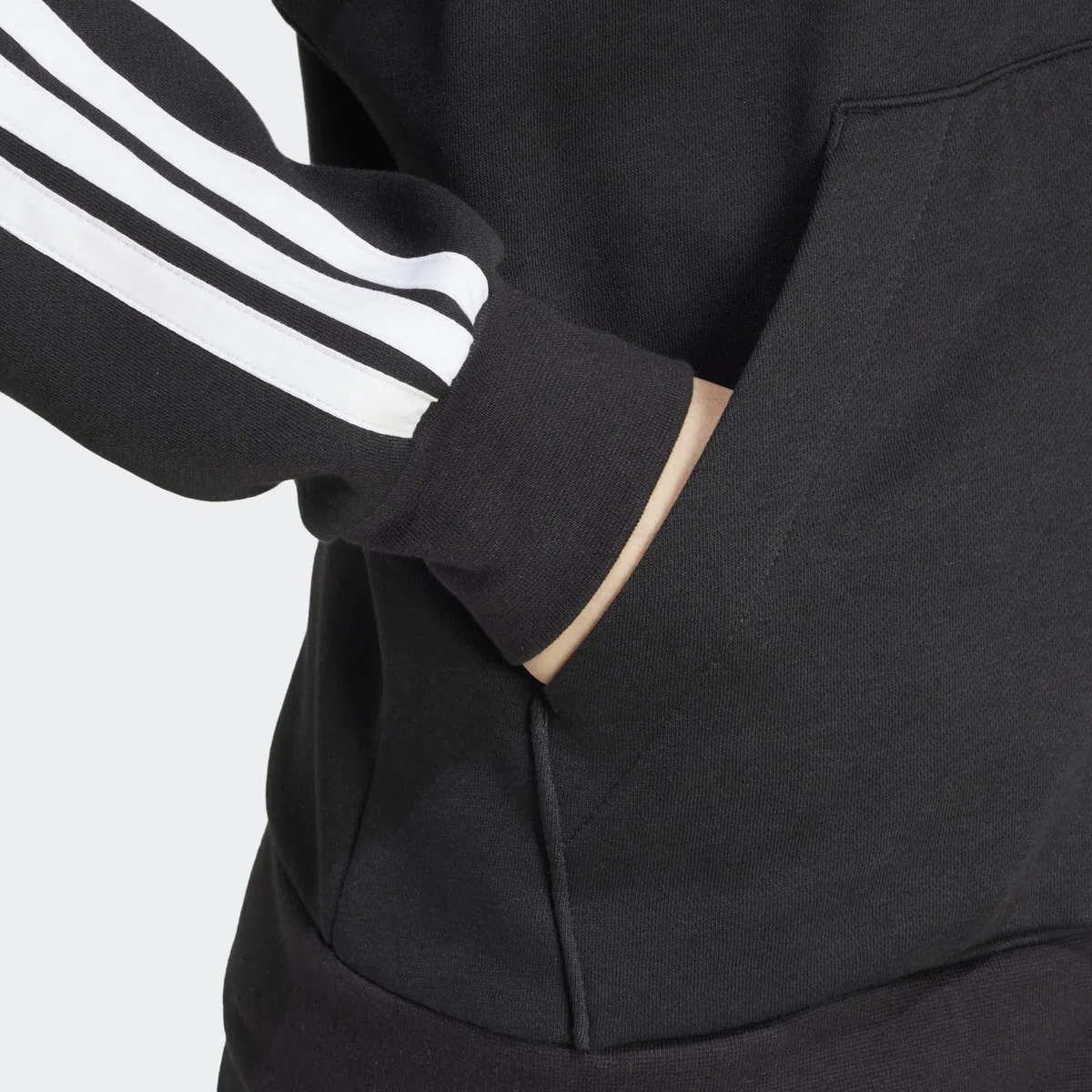 Adidas Donna Essentials 3-Stripes Full-Zip Fleece Hoodie