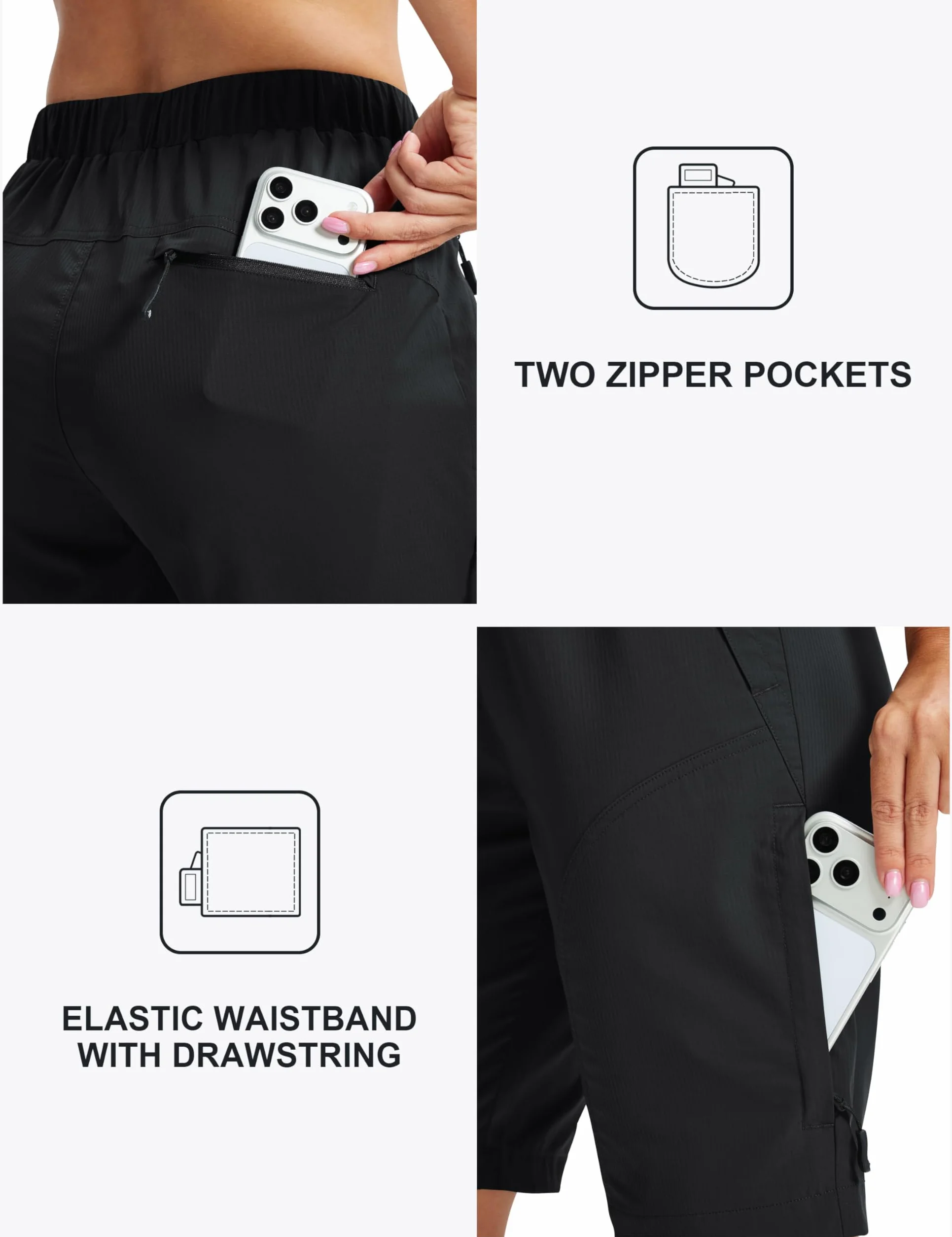 MoFiz Pantaloncini Cargo Donna Bermuda Pantaloni Corti da Trekking Escursionismo Viaggio Ciclismo Sportivi Asciugatura Rapida Impermeabili con 5 Tasche