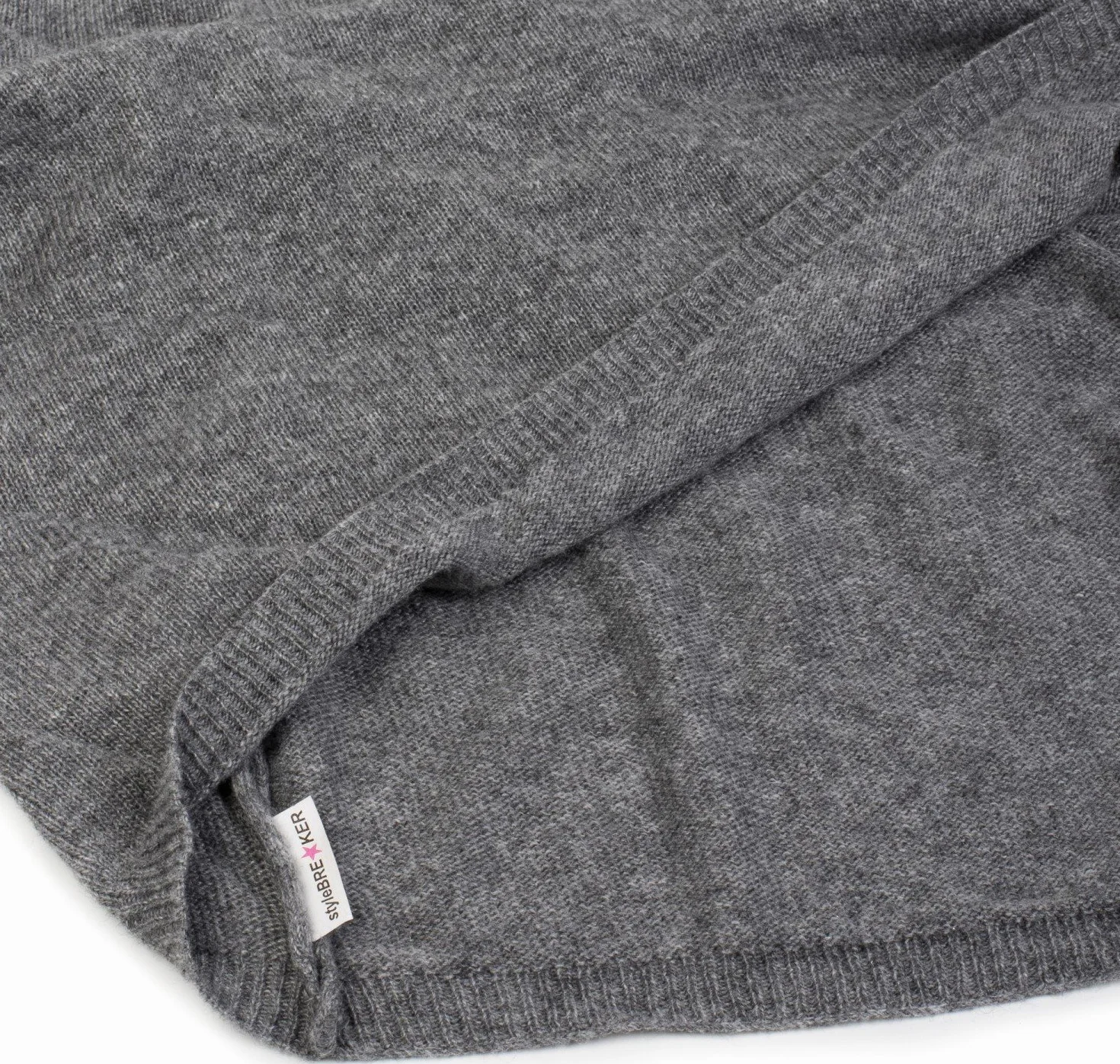styleBREAKER Morbido poncho in maglia fine in tinta unita, girocollo, donna 08010042