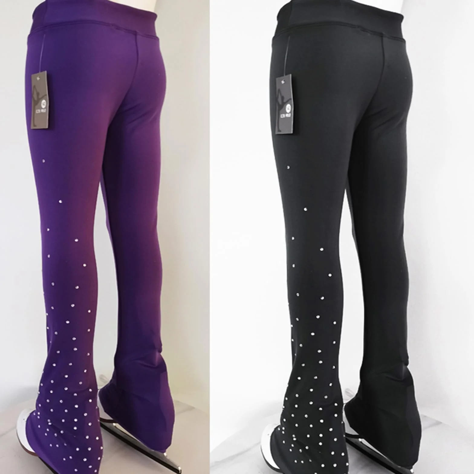 LIUHUO Pantaloni da Pattinaggio su Ghiaccio per Ragazze, Traspiranti, Leggings da Donna, con Elastico in Vita, Comodi