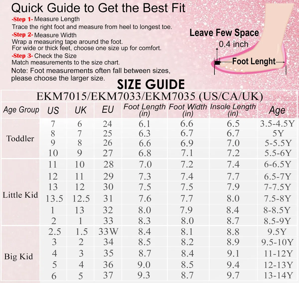 EIGHT KM EKM7018 Scarpe Eleganti per Ragazze con Tacco Alto Mary Jane Princess per Feste di Nozze - Illuminanti per Bambini Toddler