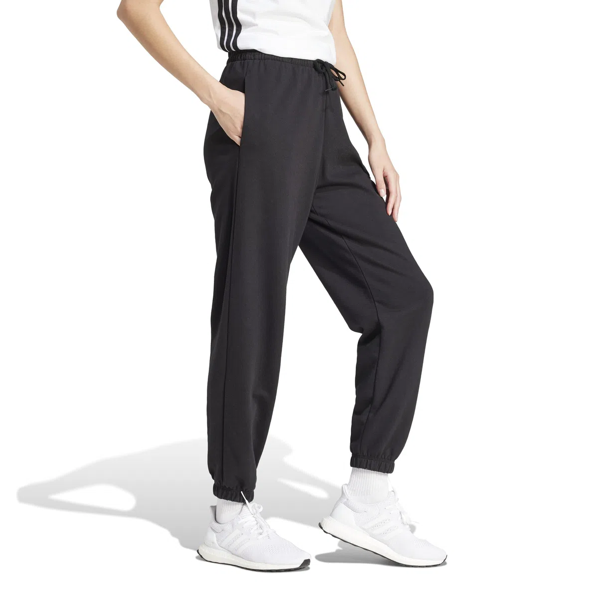 Adidas - Essentials Small Logo French Terry Cuffed Pants, Pantaloni da Golf Donna
