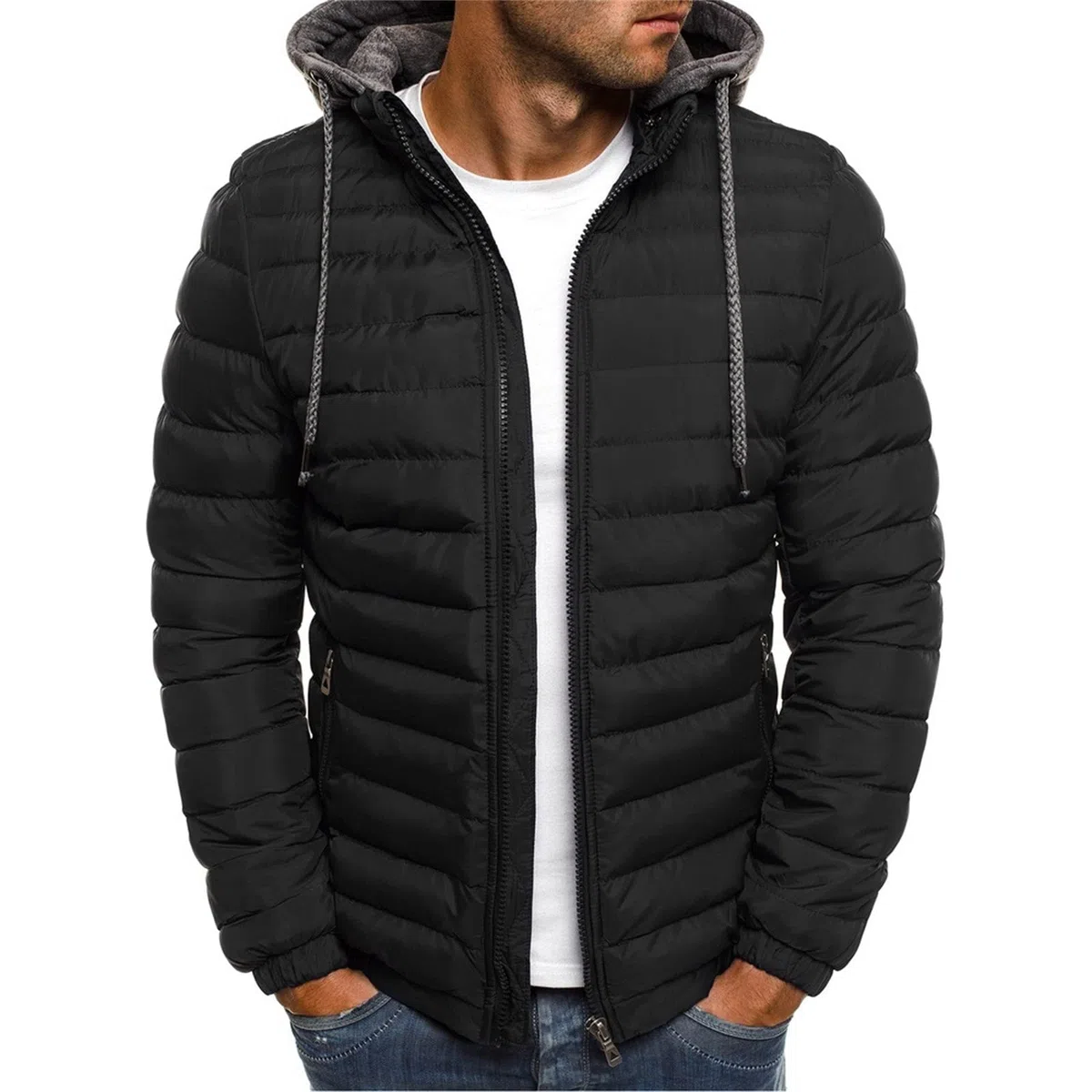 Giubbotto Uomo Invernale Leggero Offerte Prime Giacca Uomo Moda Piumino Uomo 100 Grammi Con Cappuccio Giubbotti Comodo Trapuntato Cappotto Uomo Plus Size Morbido Comfort Fit Invernale Outwear