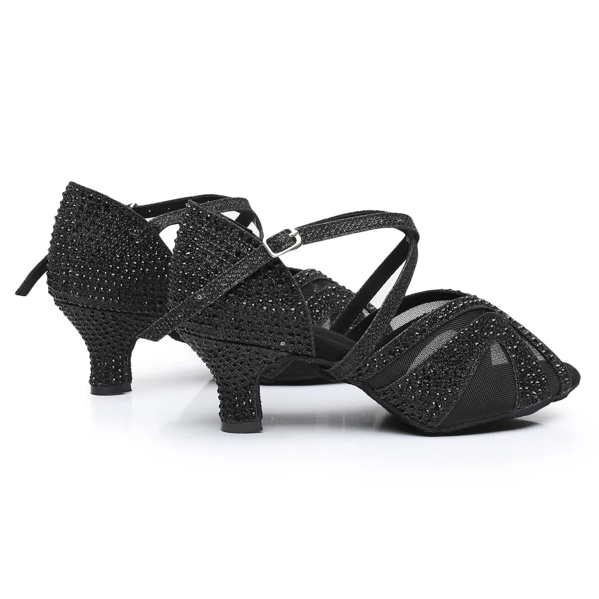 Rosefinch Scarpe da Ballo Latino da Donna Salsa Performance Strass Scarpe da Ballo Matrimonio Party 5/7cm Tacco