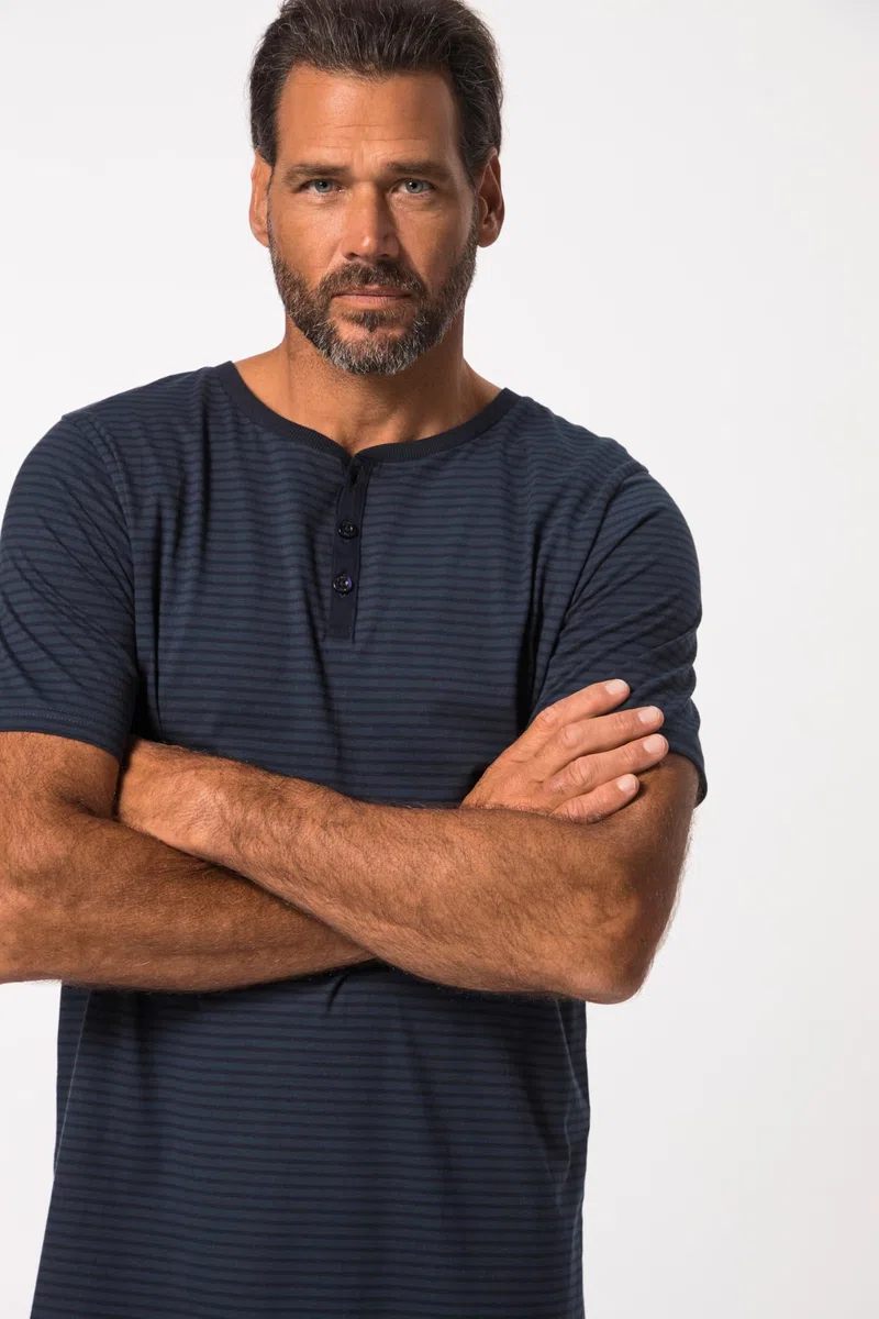 JP 1880 Camicia da Notte a Righe con abbottonatura sullo Scollo 826709
