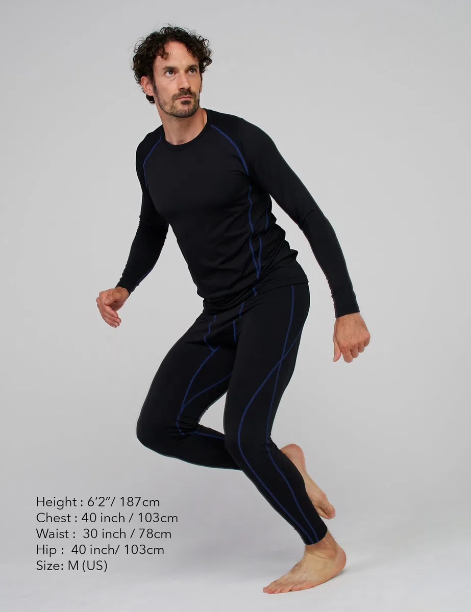 LAPASA Uomo Set Termico Leggero a Compressione in Pile Foderato Strato Base Maglia e Pantaloni Lunghi Invernale M53