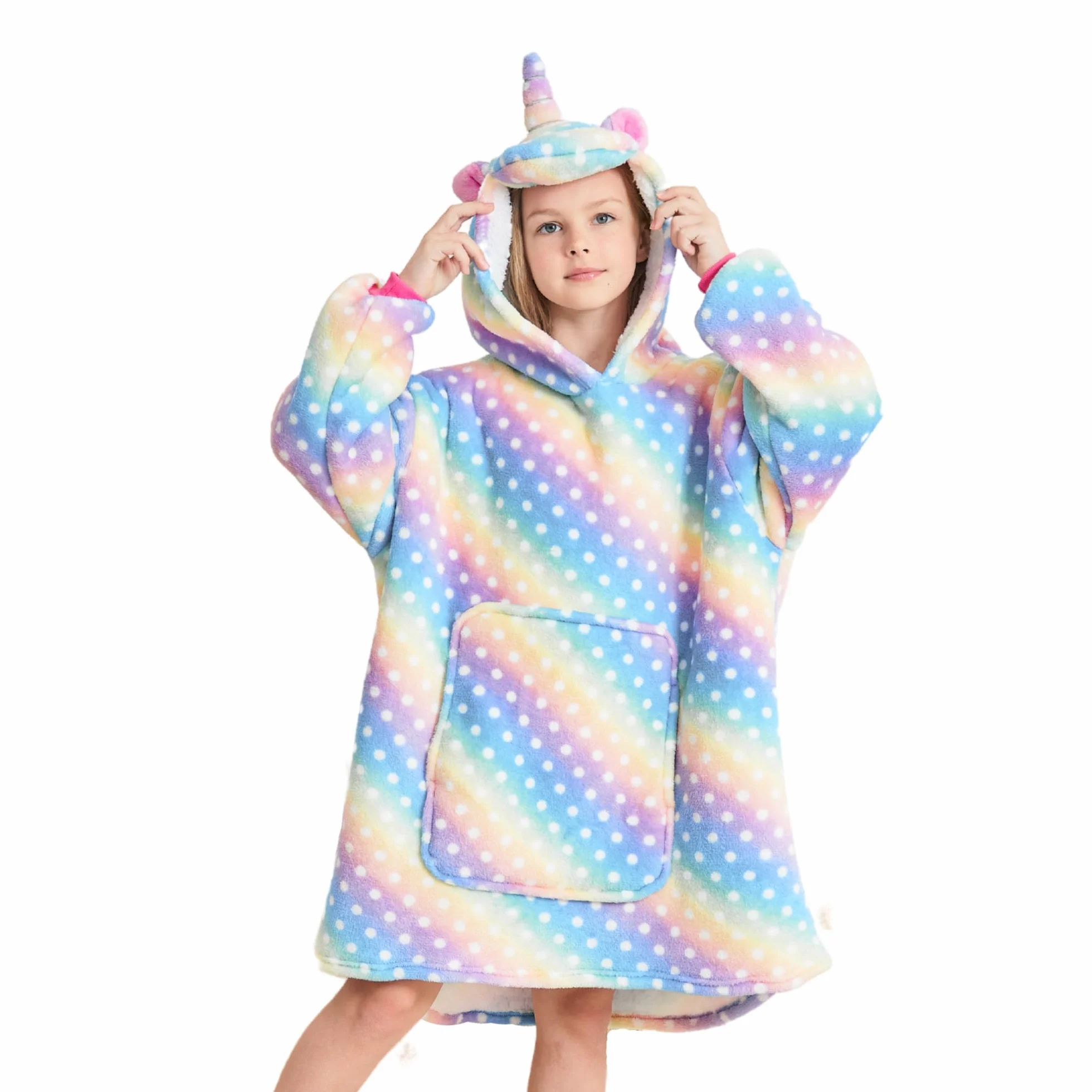 Felpa con Cappuccio Unicorno per Ragazze, Unicorno Felpa con Cappuccio Oversize per Bambini