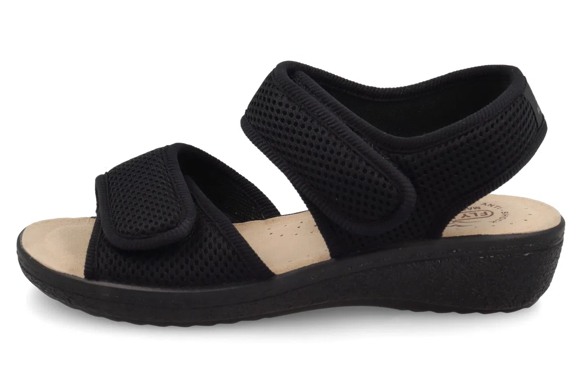 Fly Flot Sandalo Donna in Rete Elastica con Doppia Fascia A Strappo Regolabile, Sottopiede in Evopell, Ciabatte