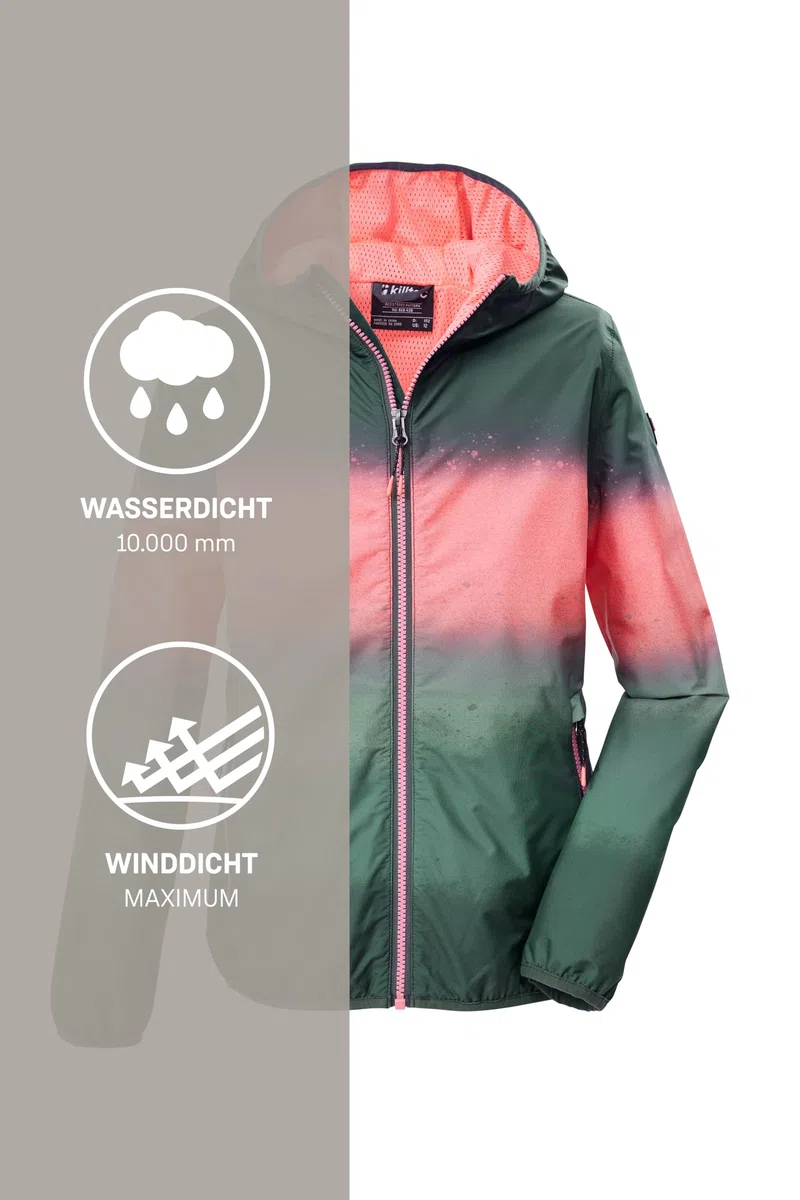 Killtec Kos 155 Grls Jckt Giacca funzionale/giacca antipioggia impermeabile con cappuccio Bambine e ragazze