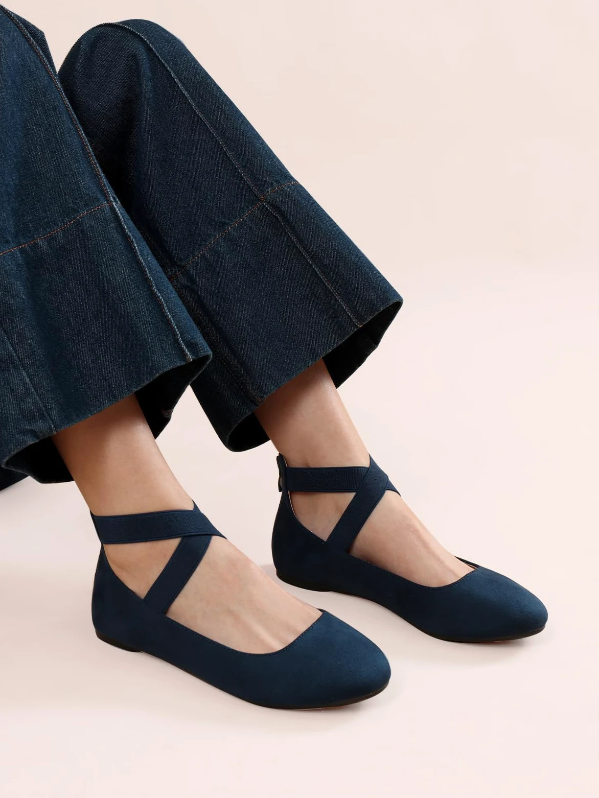 DREAM PAIRS - Scarpe Basse Donna Comode e alla Moda Ballerine Donna con Cinturino Elastico alla Caviglia