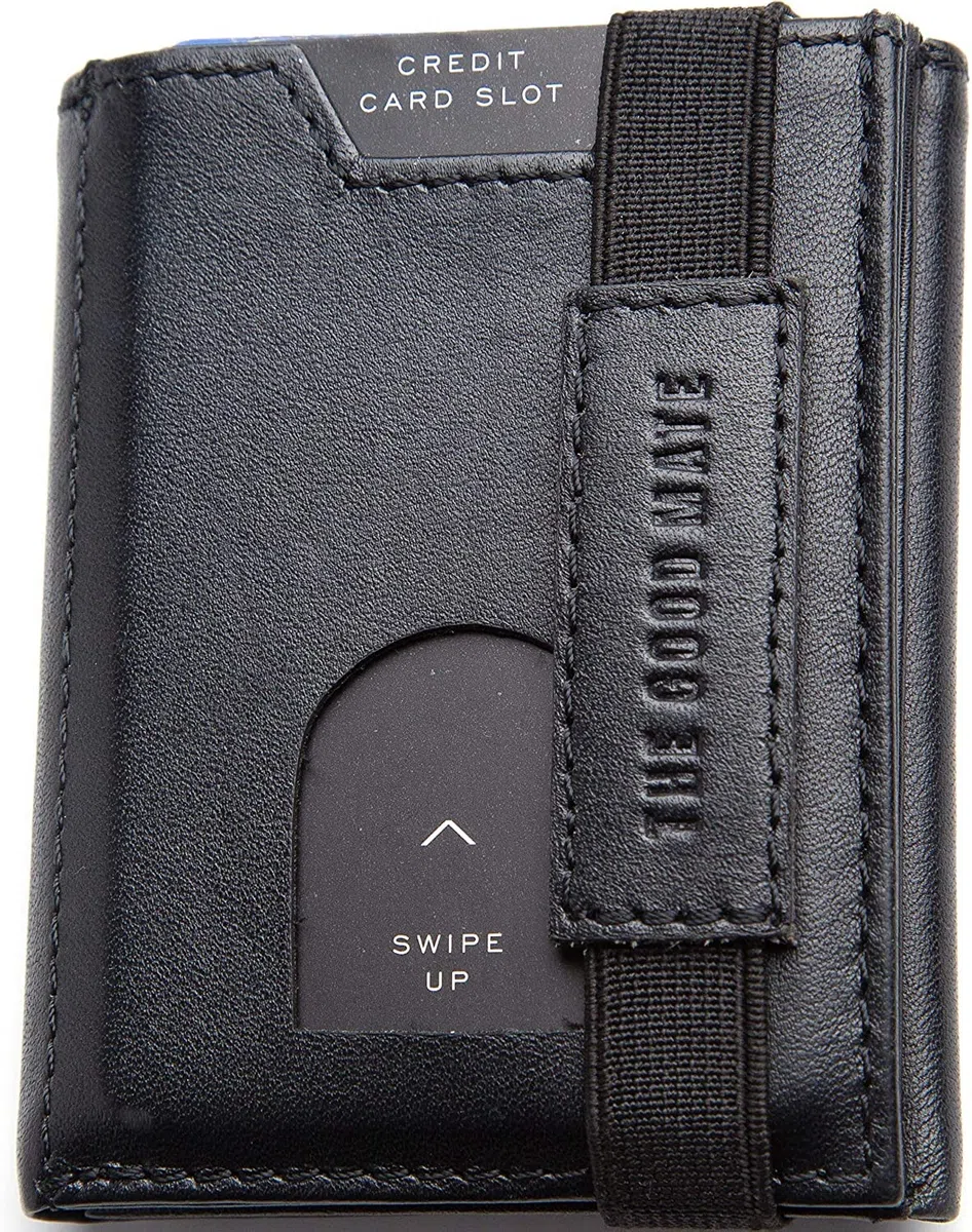 Portafoglio uomo slim con portamonete, scomparto banconote tradizionale e porta carte credito schermato - Portafogli in pelle vera | Smart wallet piccolo e sottile | Portacarte RFID