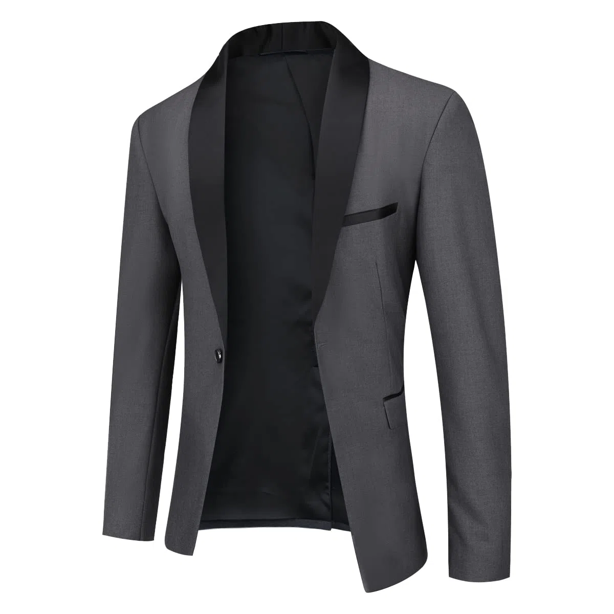 YOUTHUP Blazer da Uomo Collo a Scialle 1 Bottone Slim Fit Giacca da Abito Formale Lavoro Matrimonio Festa Giacc