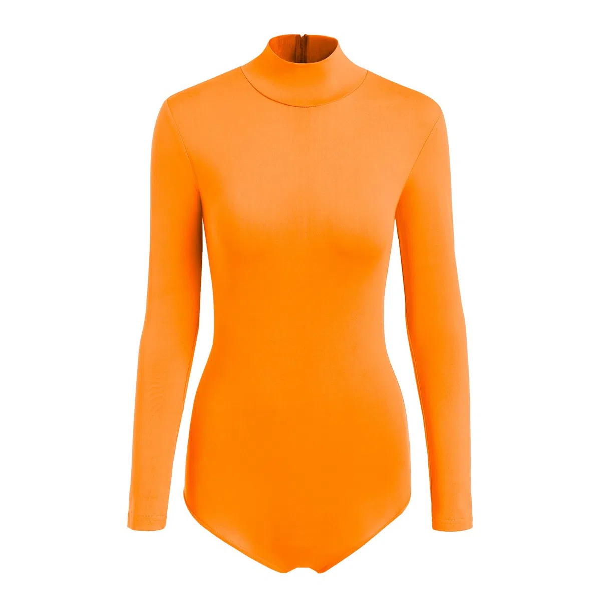 SUPRNOWA Turtleneck Leotard Long Sleeves Spandex Dance Workout Fitness Bodysuit for Women