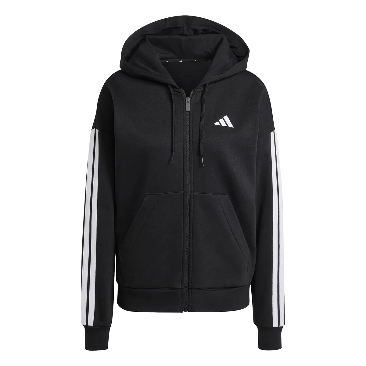 Adidas Donna Essentials 3-Stripes Full-Zip Fleece Hoodie