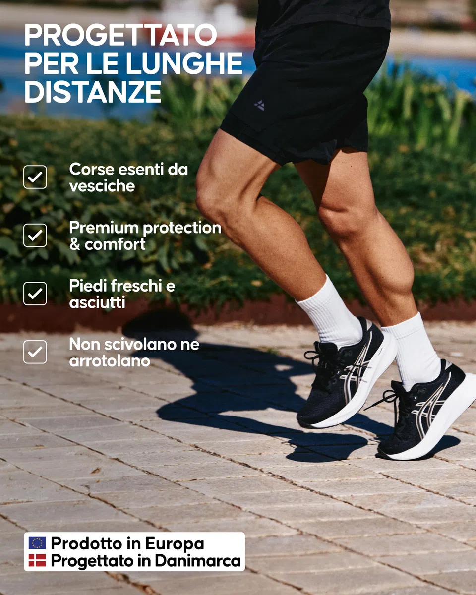 DANISH ENDURANCE Calzini Uomo Running Lunghi, Calze da Corsa Anti-Vesciche, Calzini Estivi per Corsa, Palestra e Allenamento, 3 o 5 Paia