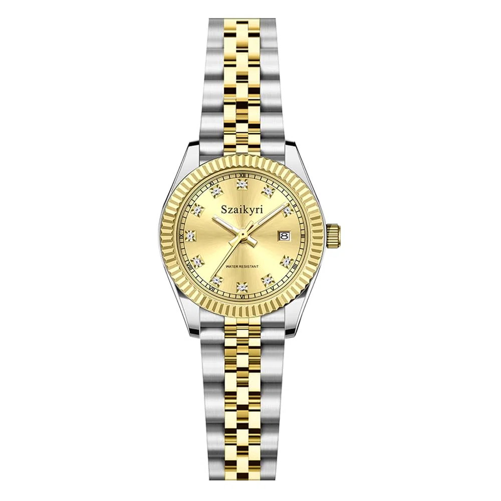 Szaikyri Orologio Donna con Calendario Classico Femminile con Ganciapia di Acciaio Inossidabile Solido Resistente All'Acqua Orologi da Compleanno per Donna
