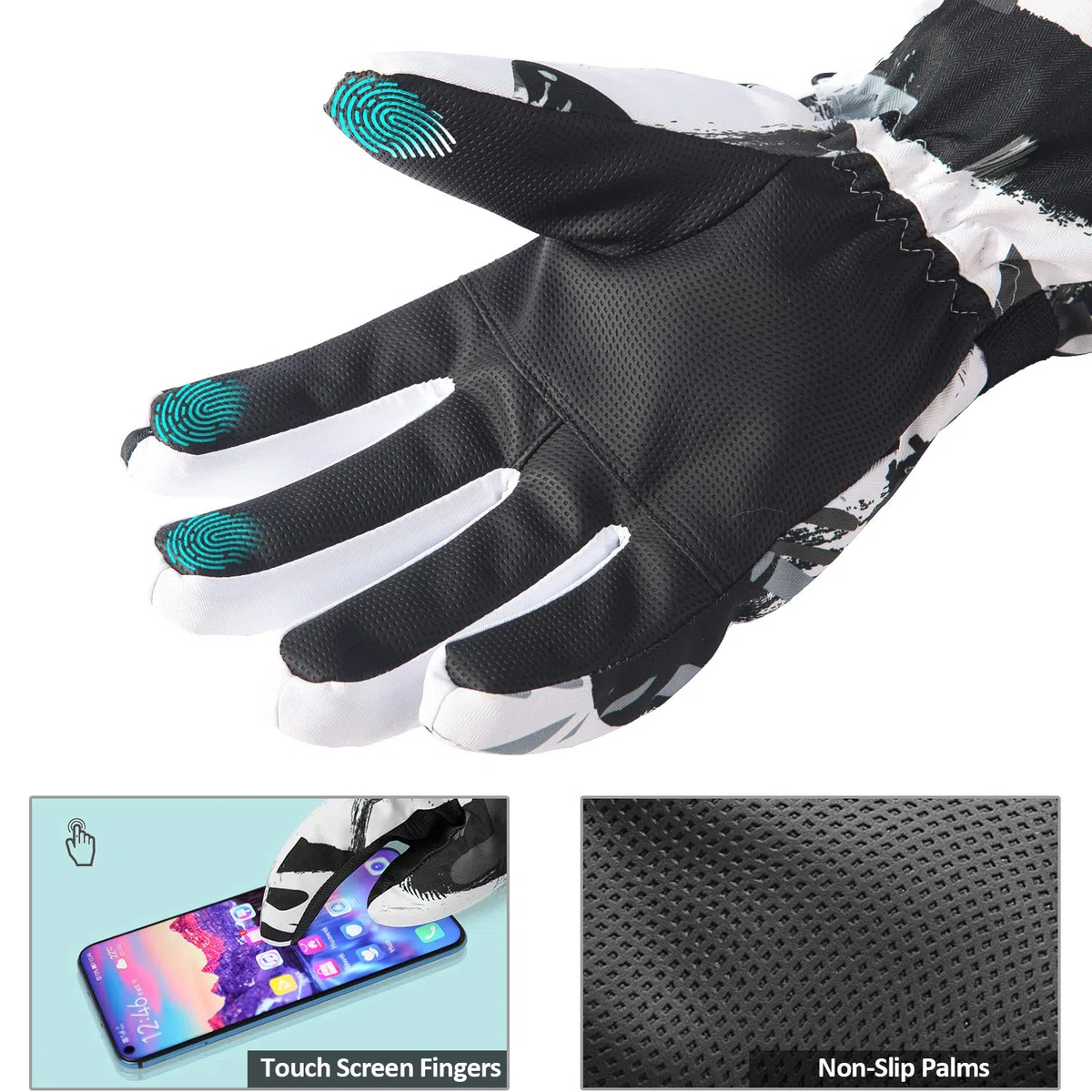TRILINK Guanti da Sci Termici per Uomo e Donna【Compatibili con Touch Screen】 Guanti Invernali per Snowboard, Ciclismo, Alpinismo, Ciclismo, Trekking e Sport Invernali all’Aperto