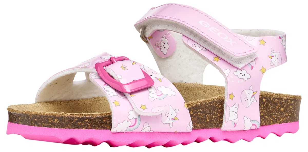 Geox Sandali da bambina B CHALKI Girls, colore rosa/multicolore, 27 EU