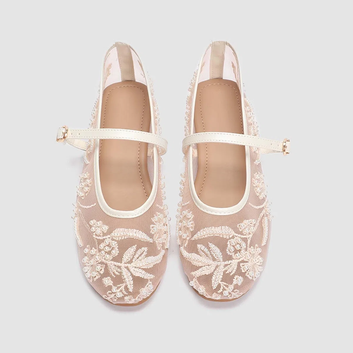 Générique Ballerine Donna - Scarpe Comfort Donna Scarpe Moda e Sport per Donna Rete Ricamo Perline Bride Mary Jane Suola piatta Confortevole Città Matrimonio Serata Estate