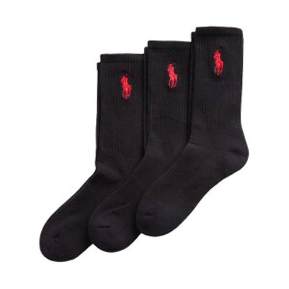Ralph Lauren CALZETTONI NERO UOMO PACCO DA 3 PAIA TAGLIA UNICA