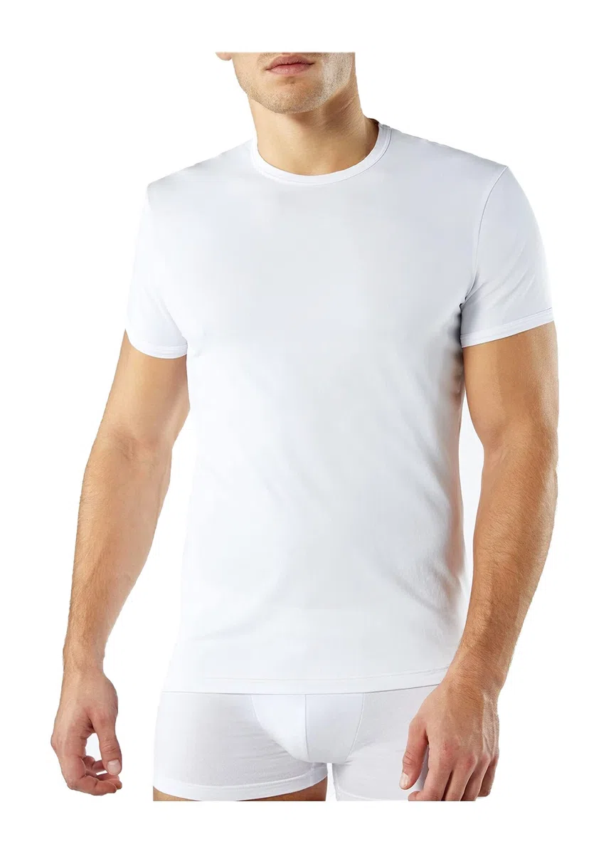 Liabel Maglietta Intima Uomo Cotone 3 e 6 Pezzi Maglia Uomo in Puro Cotone Pettinato - Maglia Intima Uomo Girocollo - 3828/23