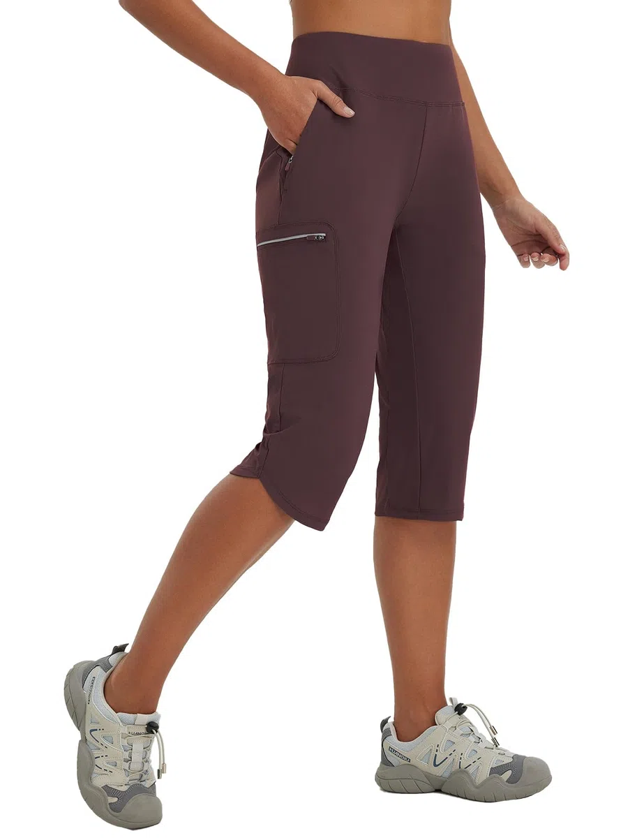 baleaf Pantaloni da Trekking da Donna Bermuda Donna Estivi Pantaloni Cargo Traspiranti Pantaloni Elasticizzati per l'outdoor Asciugatura Rapida Leggeri