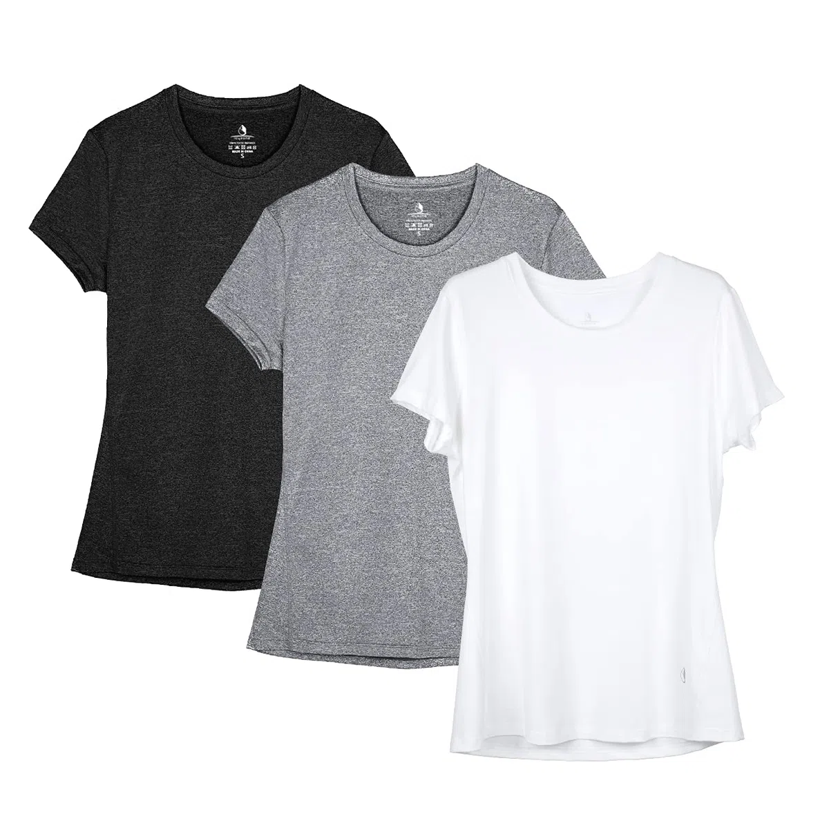 icyzone Donna Maglietta da Palestra Maniche Corte Maglia Sportivo Girocollo T-Shirt per Corsa Yoga, Pacco da 3