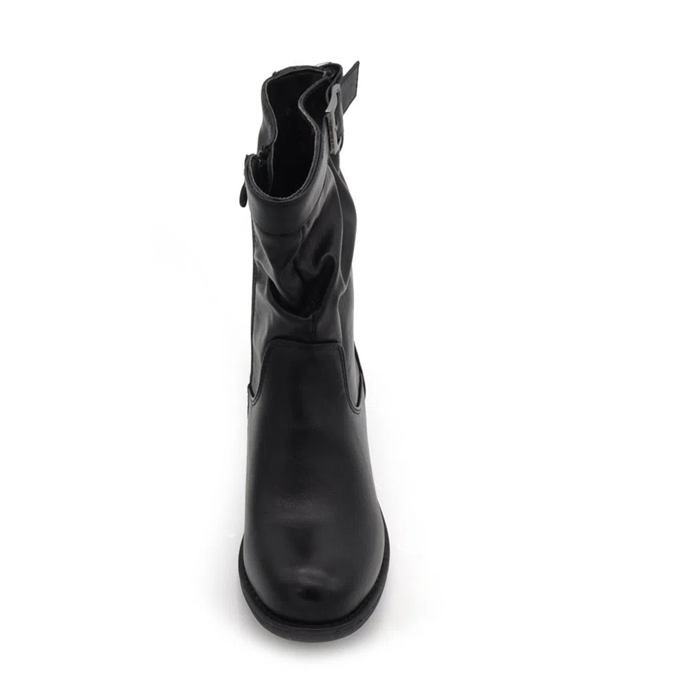 IF Stivali Stivaletti Anfibi Biker Motociclista Arricciati Caviglia Con fibia Da Donna G680