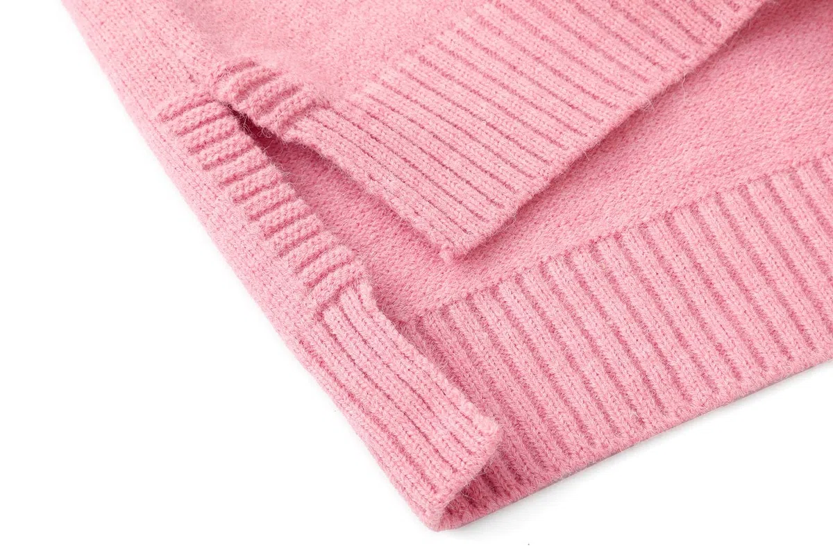 MODFUL Maglia da donna senza maniche con scollo a V, maglione grosso classico