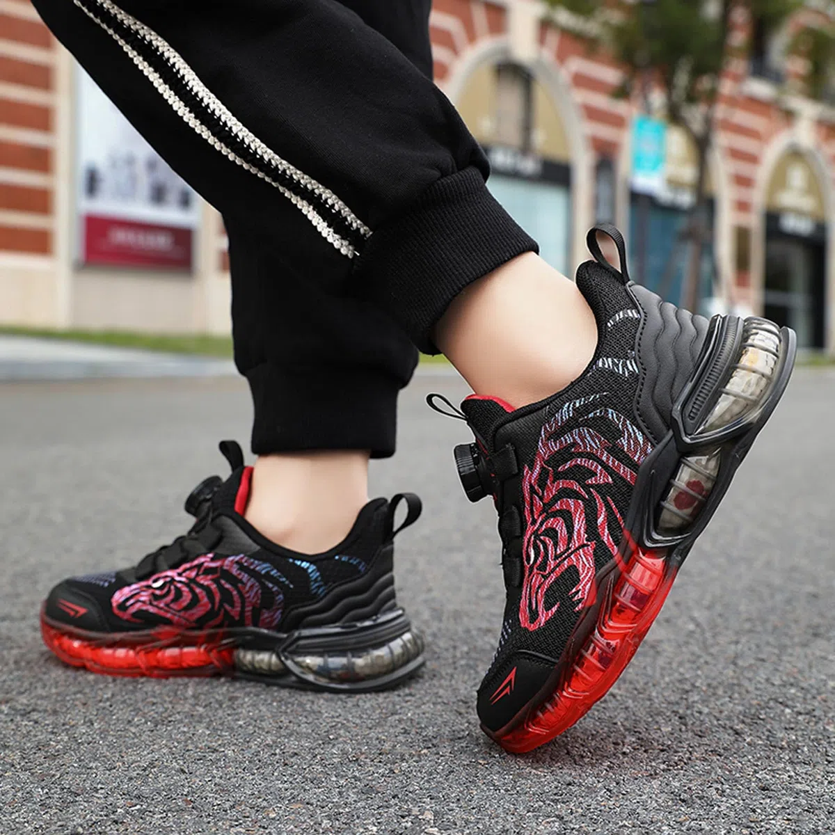 Scarpe da Ginnastica per Bambini, Scarpe da Corsa alla Moda per Ragazzi, Scarpe Sportive con Motivo Drago Tigre, Comode Scarpe da Jogging Traspiranti Leggere EU28-39