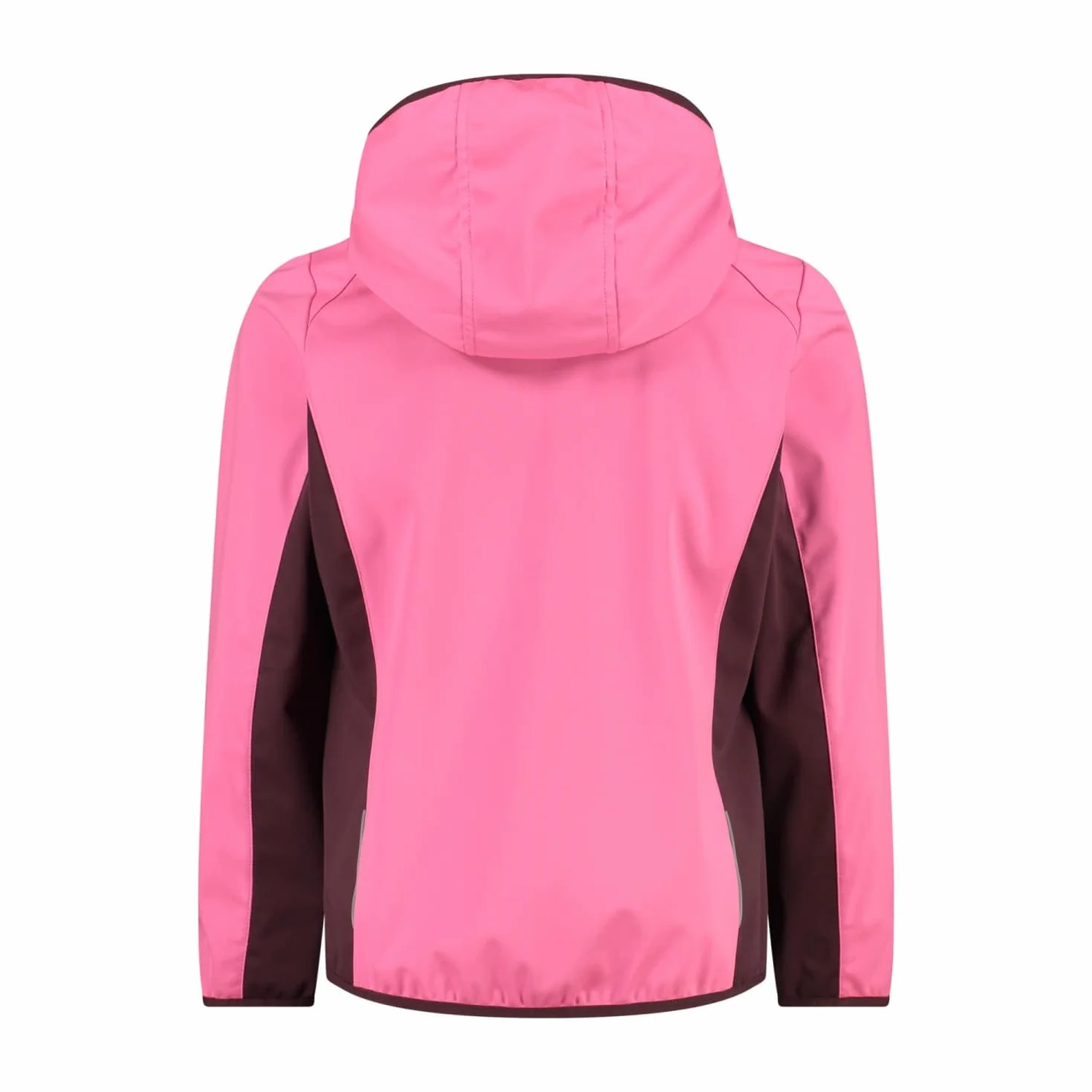 CMP - Giacca in light softshell da bambini con cappuccio fisso, Pink Fluo-Plum, 140