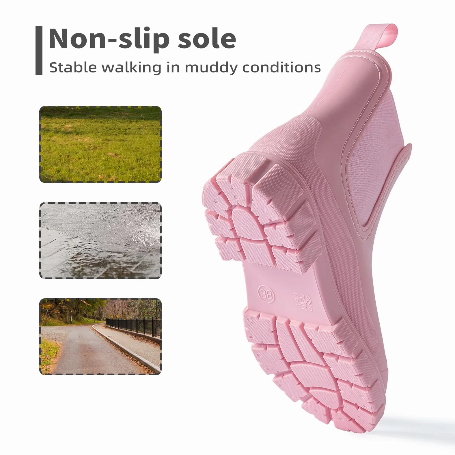 DRECAGE Stivali Pioggia Donna Impermeabile Antiscivolo Stivali Chelsea Corti da Donna Comode Stivali di Gomma Giardinaggio Scarpe