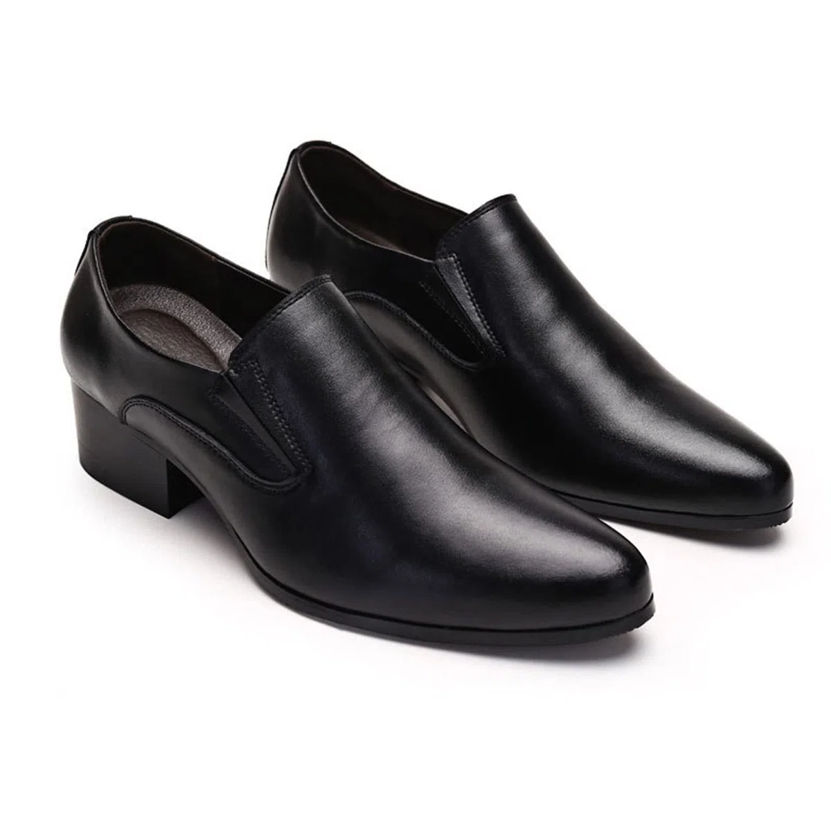 Scarpe Classiche da Uomo con Punta a Punta Tacchi Alti 6/8cm Eleganti Scarpe Estive Nere da Uomo Casual Business Party Shoes,Heel-6CM-41