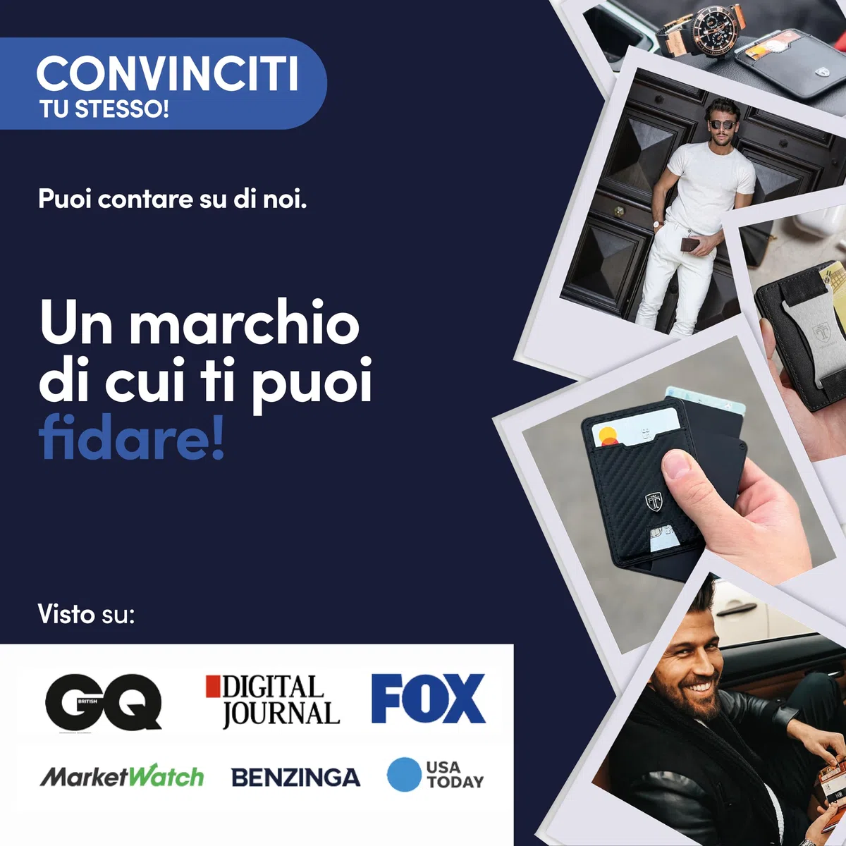 TRAVANDO SLYDE portacarte in alluminio con protezione RFID – porta carte con fermasoldi per 9 carte – astuccio per carte di credito, portafoglio da uomo, slim wallet (8-9 Carte)