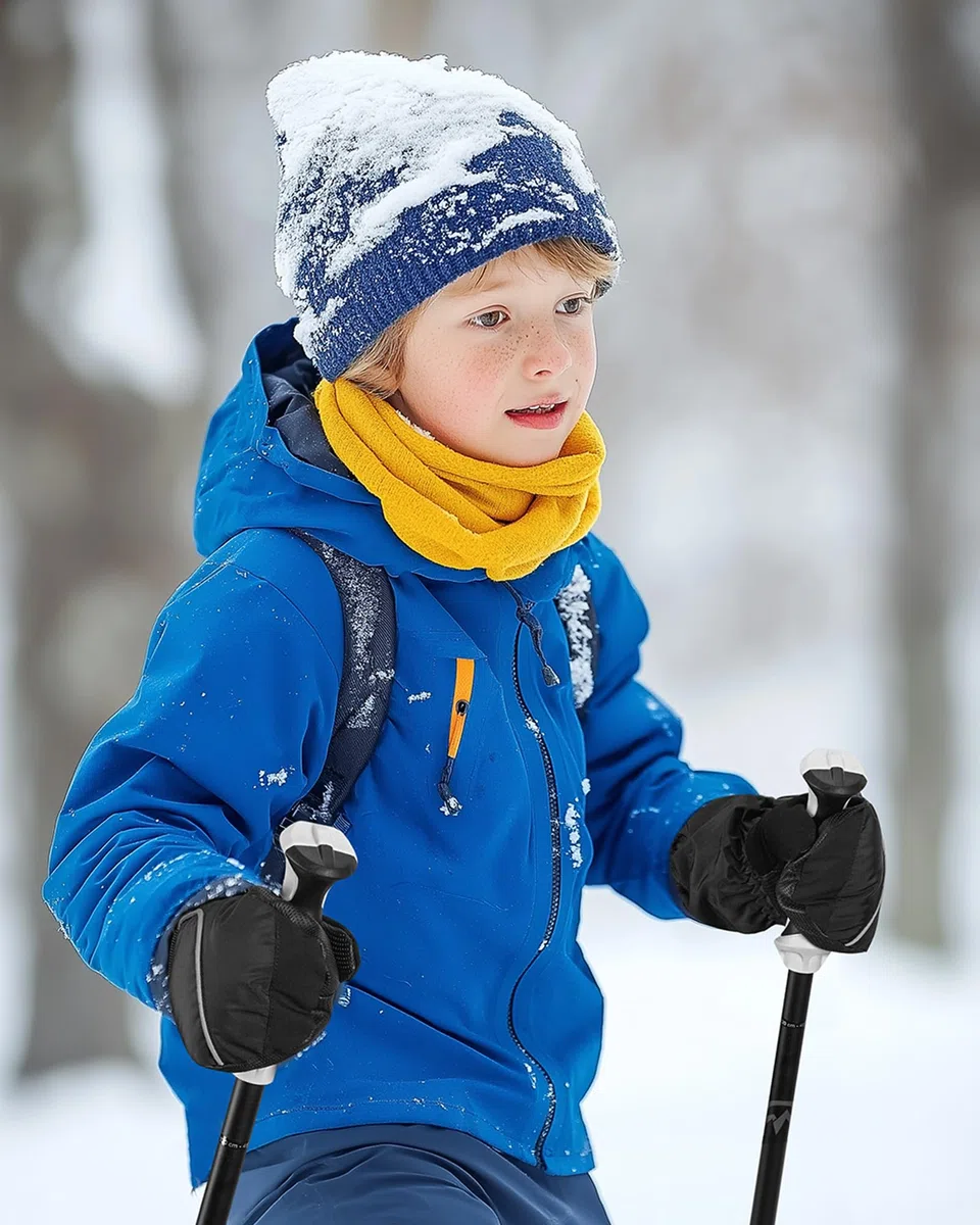 OutdoorMaster Guanti da sci per bambini, guanti da sci invernali impermeabili per ragazzi e ragazze, per sci, snowboard, sport invernali