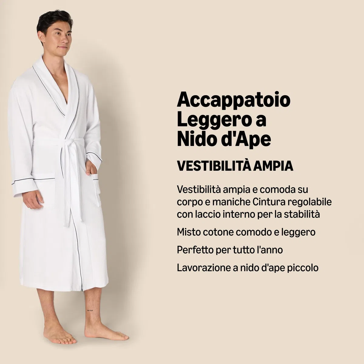 Amazon Essentials Uomo Accappatoio Leggero a Nido d'Ape (Disponibile nelle Taglie Big & Tall)