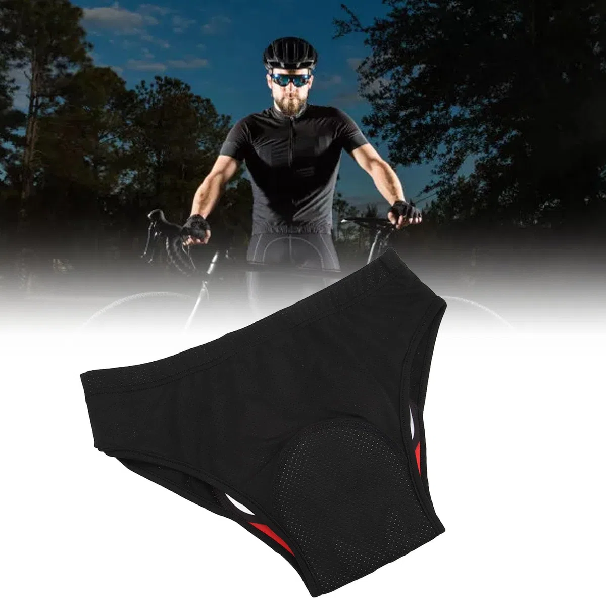 RiToEasysports Intimo da Ciclismo da Uomo, Intimo Triangolare Pantaloncini da Bici Intimo Pantaloncini da Bici Ad Asciugatura Rapida Intimo Slip da Bicicletta con Cuscinetti in Silicone