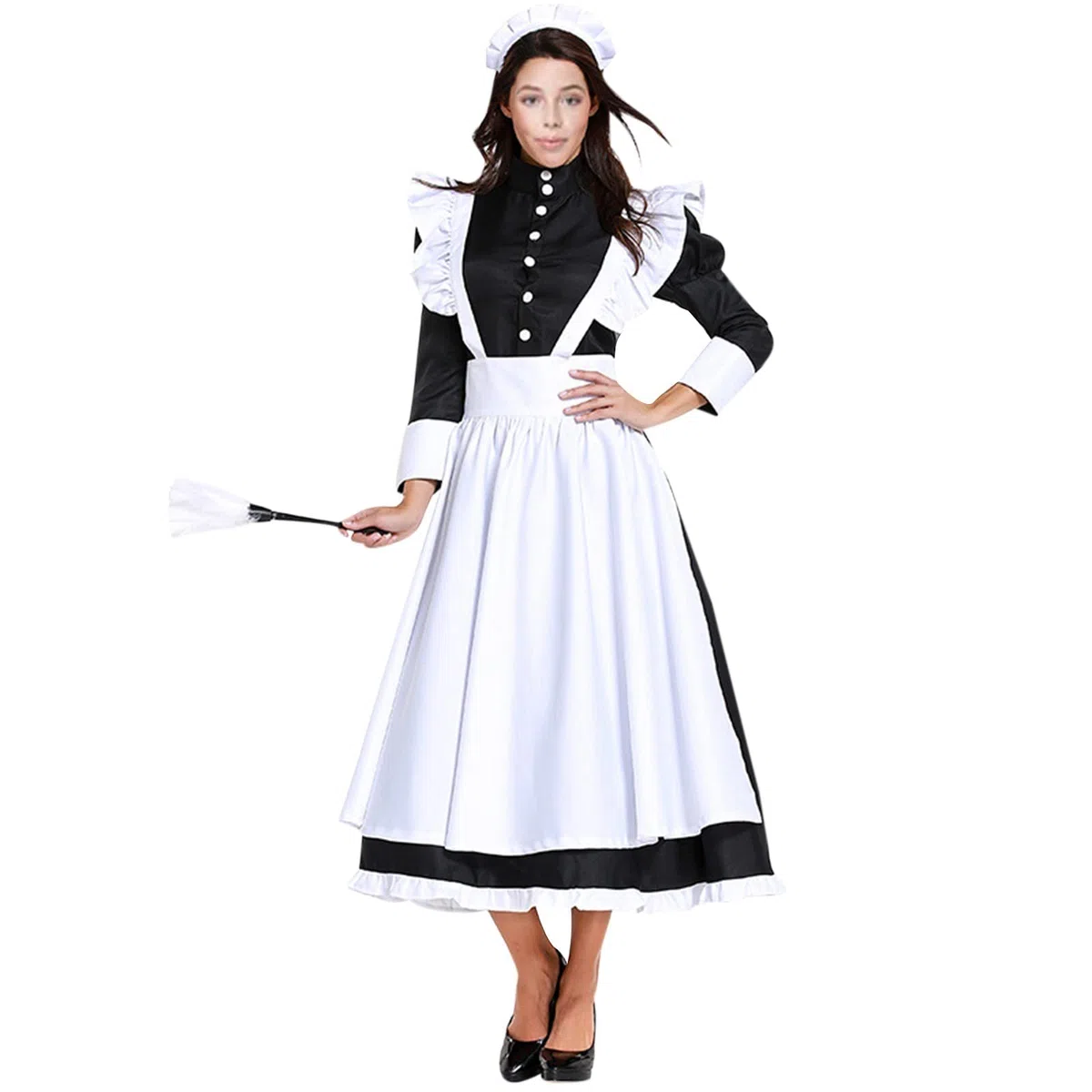 Costume di Halloween da Donna - Abito da Governante Personaggio Cinematografico in Stile Britannico Abito da Uomo E Donna con Gonna Lunga Abito Francese Libro di Monete Medievali