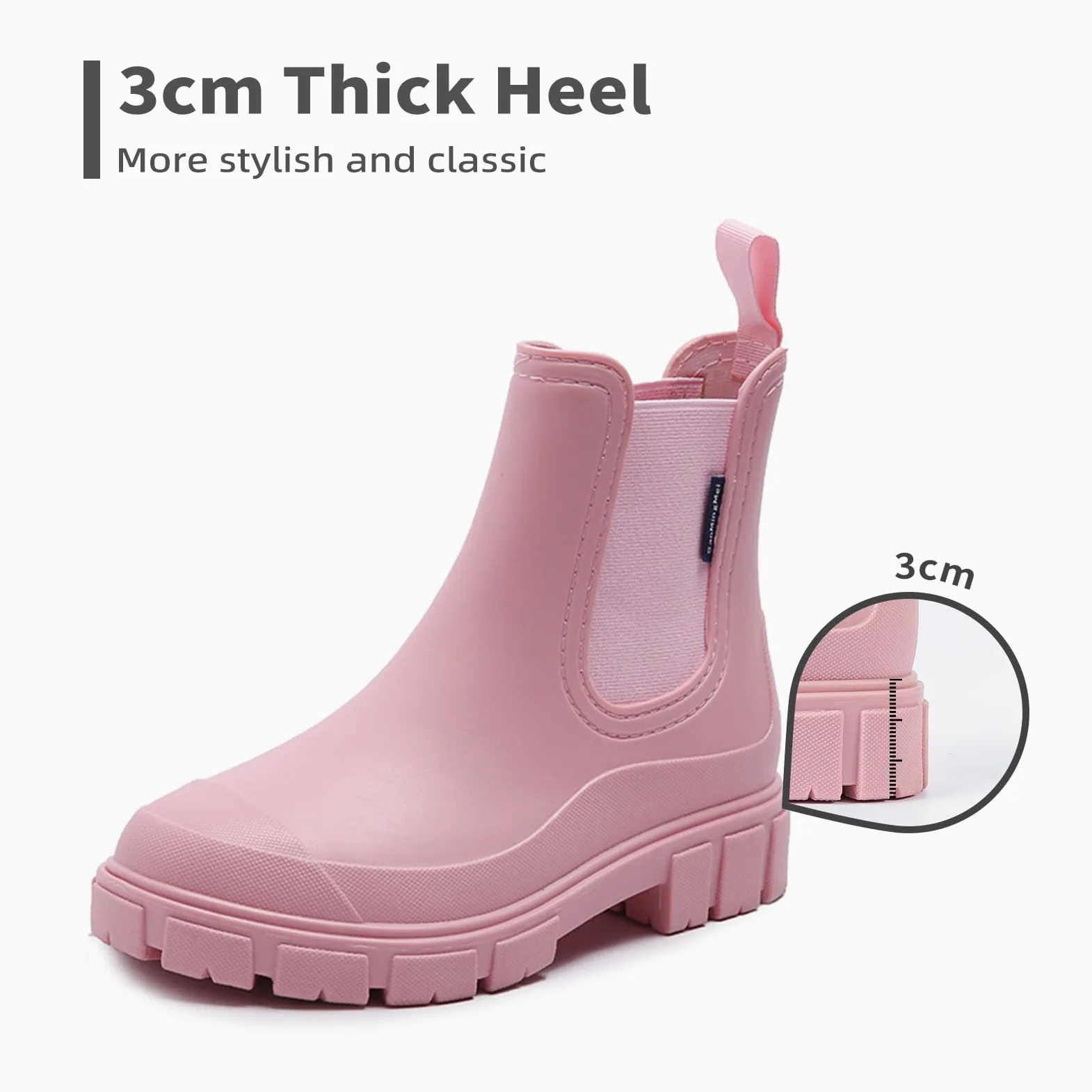 DRECAGE Stivali Pioggia Donna Impermeabile Antiscivolo Stivali Chelsea Corti da Donna Comode Stivali di Gomma Giardinaggio Scarpe