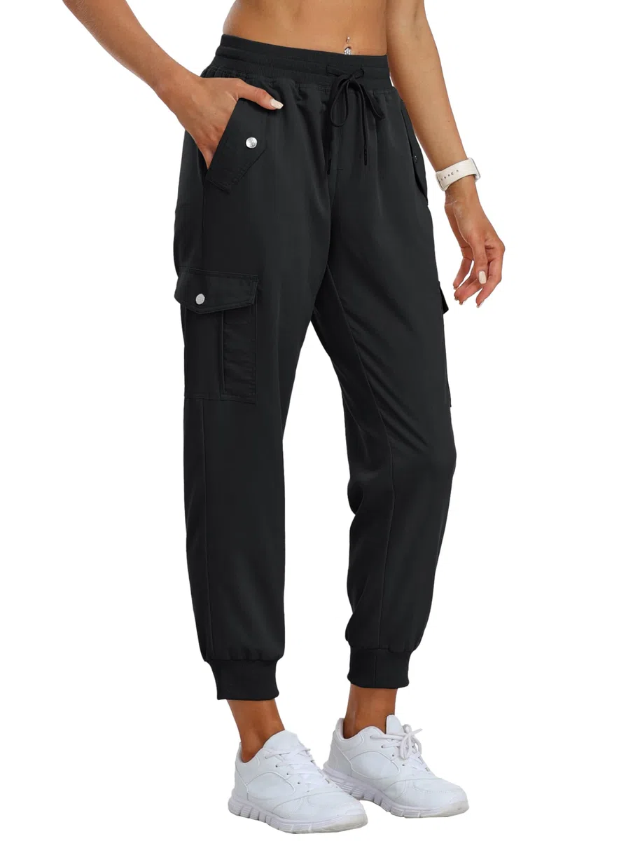 JINSHI Pantaloni Cargo Donna Leggeri Jogging Pantaloni Traspiranti Sport Casual Escursionismo Campeggio Trekking Pantaloni con Muti-Tasche