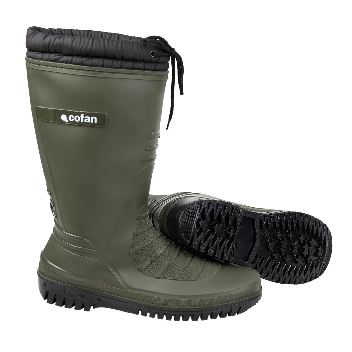 Cofan Stivali da acqua in pile | Stivali impermeabili di colore verde | Realizzati in PVC